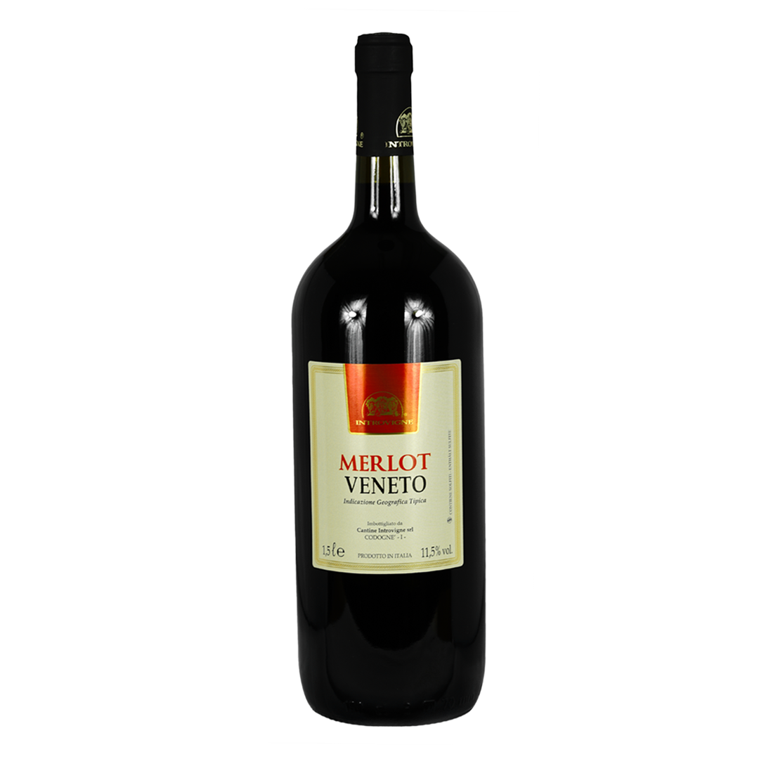 Der Merlot ist Ihr Liebling? Sie brauchen einen Geschenk-Hingucker? Oder Sie mögen die Optik? - Dann ist diese 1,5L Flasche gefüllt mit purem Merlot, das absolut Richtige für Sie.