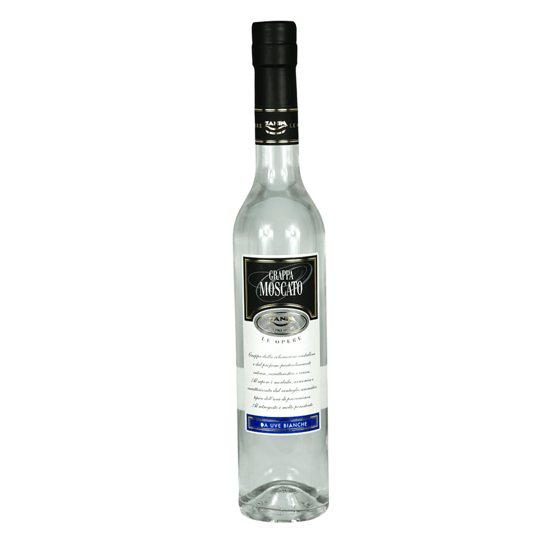 Der Grappa Moscato von Vino Don Ernesto ist ein Grappa aus dem Norden Italiens. Der Trester wurde au der Moscatotraube gebrannt und verleiht dem Geschmack somit ein fruchtiges Aroma. Im Gaumen ist er weich und geschmacklich leicht. Die Farbe ist klar und transparent.